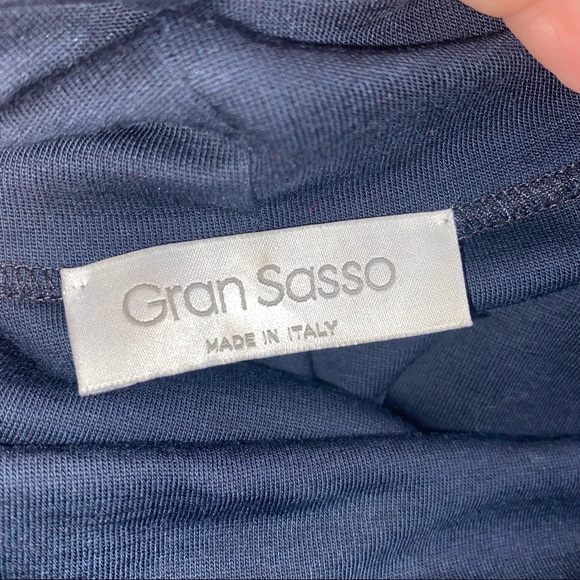 Gran Sasso Dress Medium Blue Sleeveless Turtleneck With Pockets Made in Italy - Picture 10 of 12